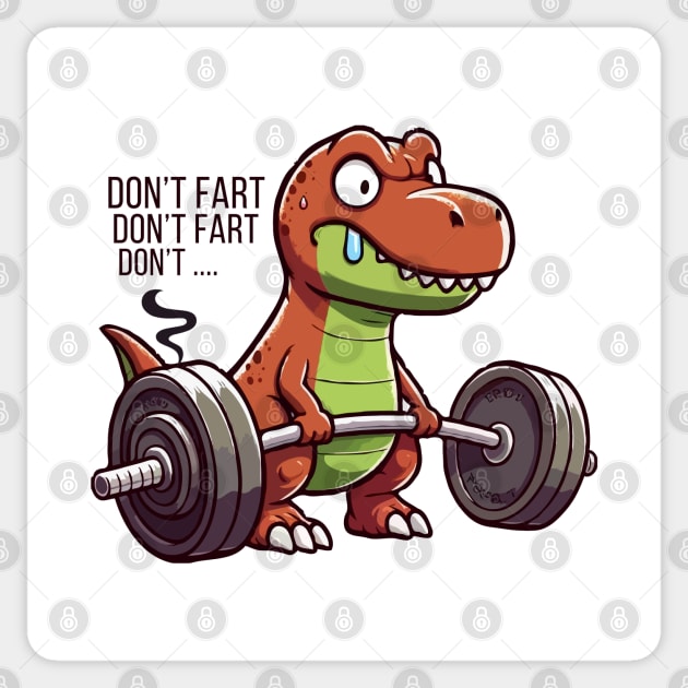 T Rex Don't Fart Sticker by Etopix